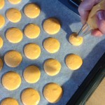 dressage des macarons sur plaque à pâtisserie